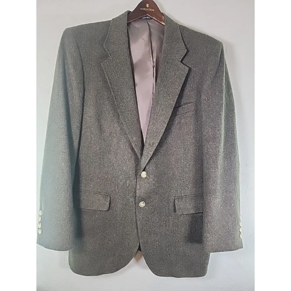 Arnold Palmer Vintage Brown Herringbone Tweed Wool Sport‎ Coat Blazer  Men's 42R